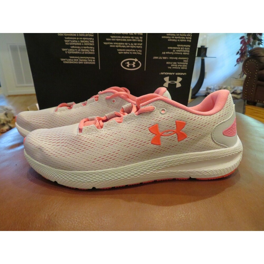 NWT Womens Gray & Pink Under Armour Charged Pursuit 2 Tennis Shoes, 9.5